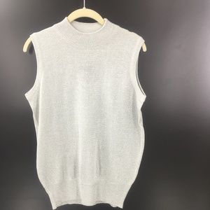 ROCHELLE CALIFORNIA Shiny Glittery Silver Top NWT